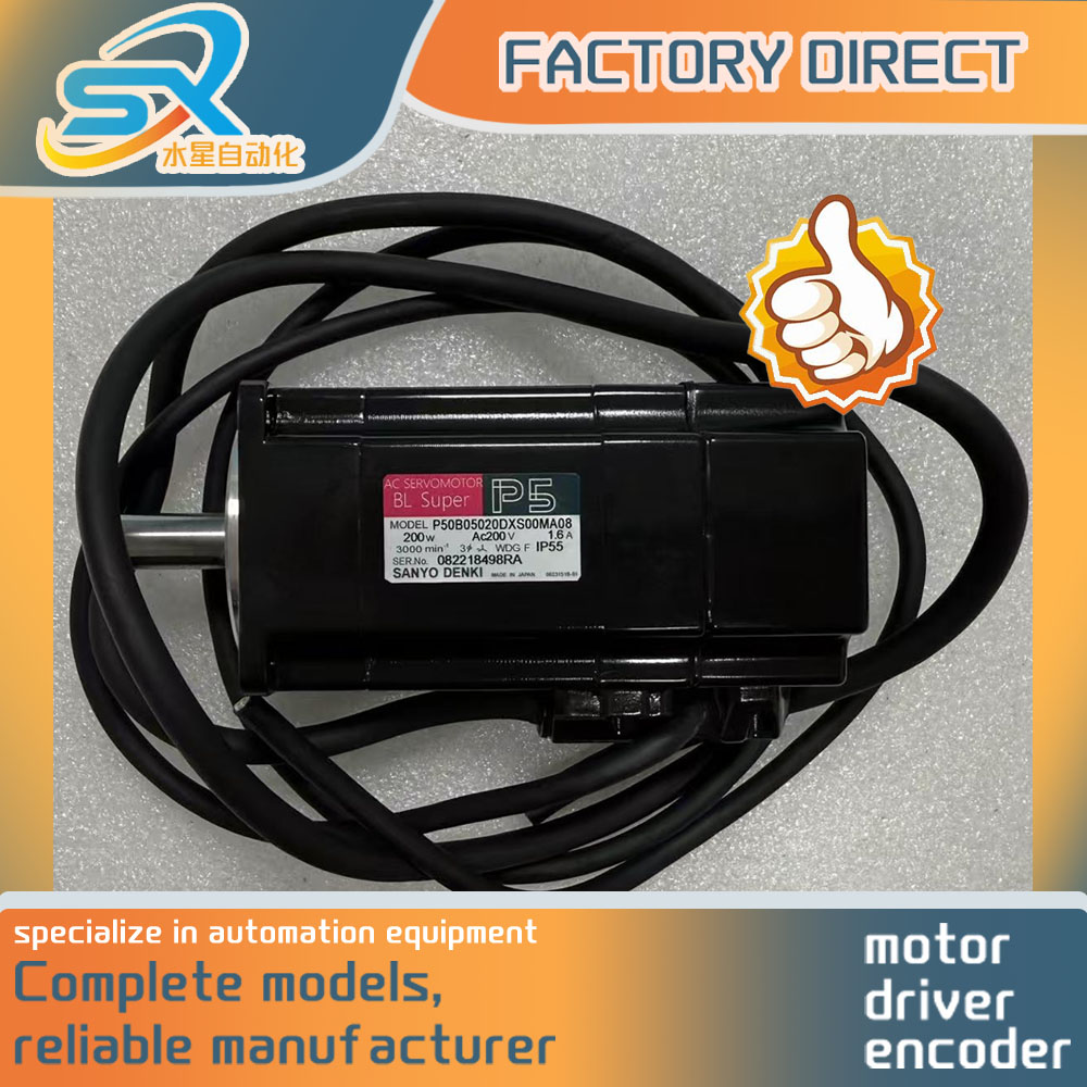 Servo Motor - Nieuwe Sanyo AC-servomotor P50B05020DXS00MA08 200W werkt