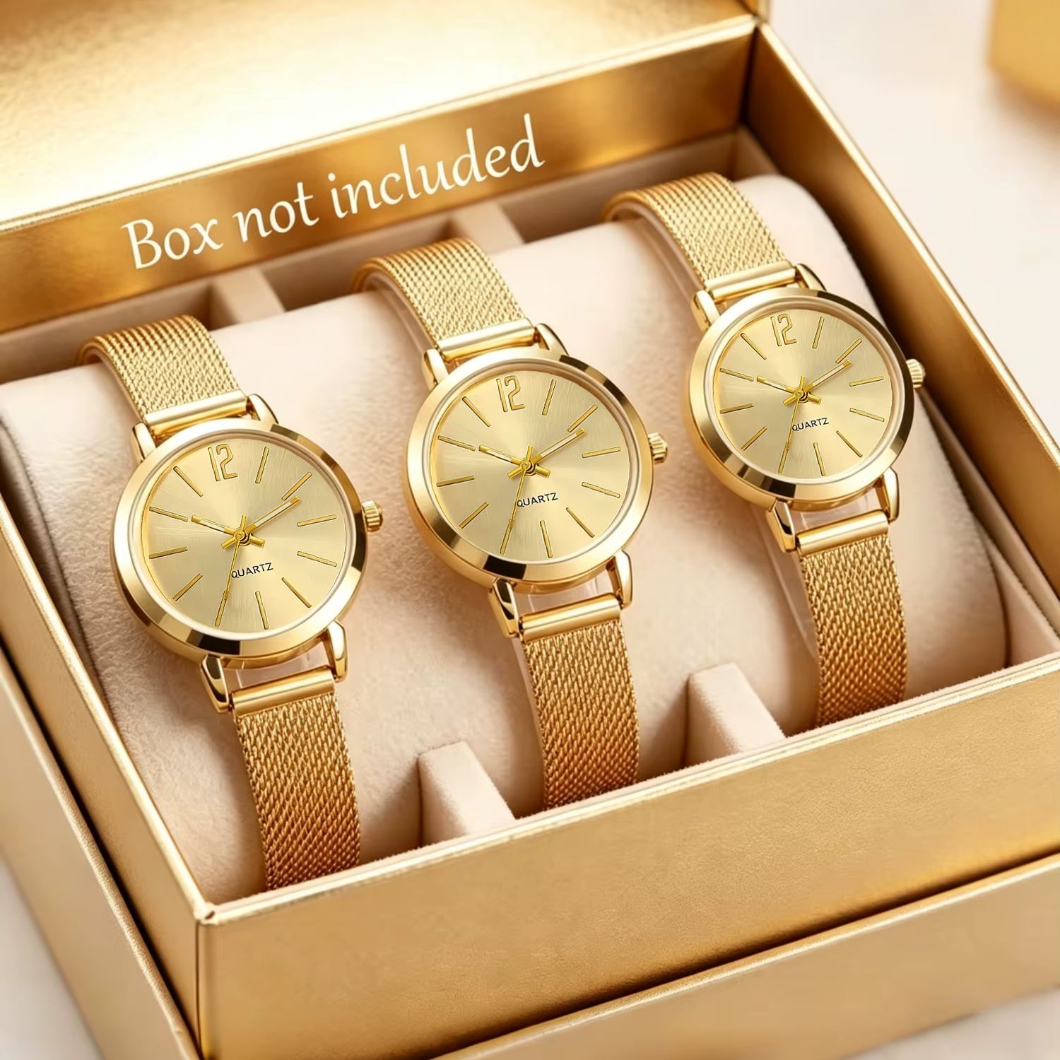 Coupling 8Mm - Drie-delige set elegante, minimalistische dameshorloges met