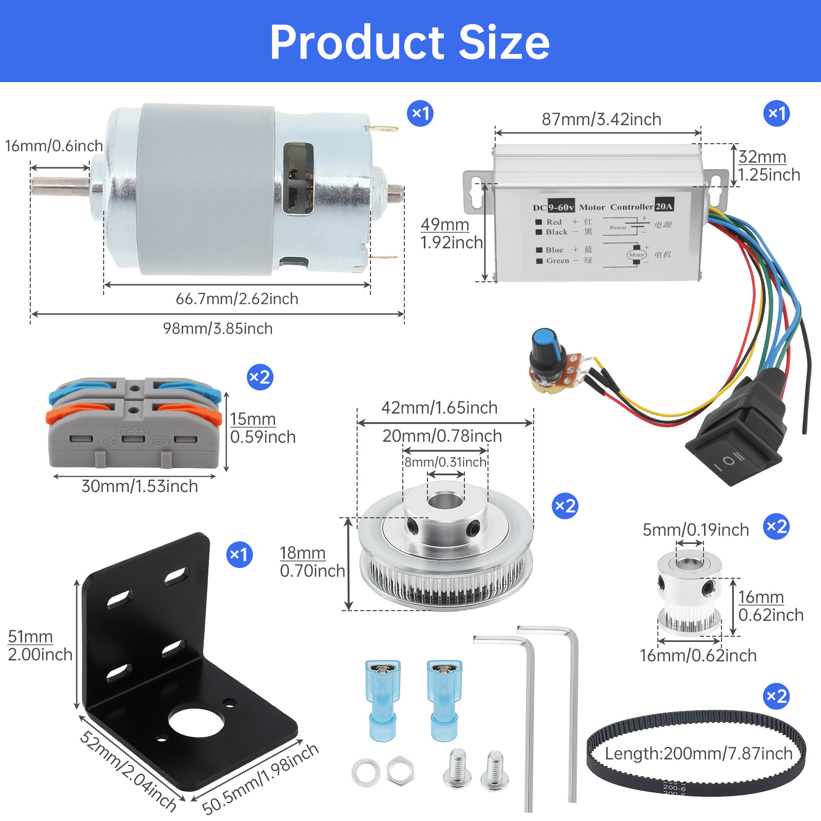 12V-24V 775 Elektrische DC Mot - Gt2 Pulley recensie en prijs