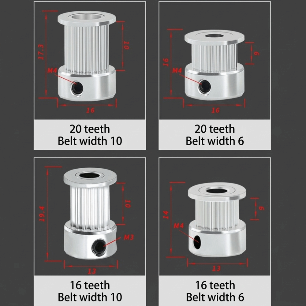 16T 20T GT2 Tandriem, riembree - Gt2 Pulley recensie en prijs