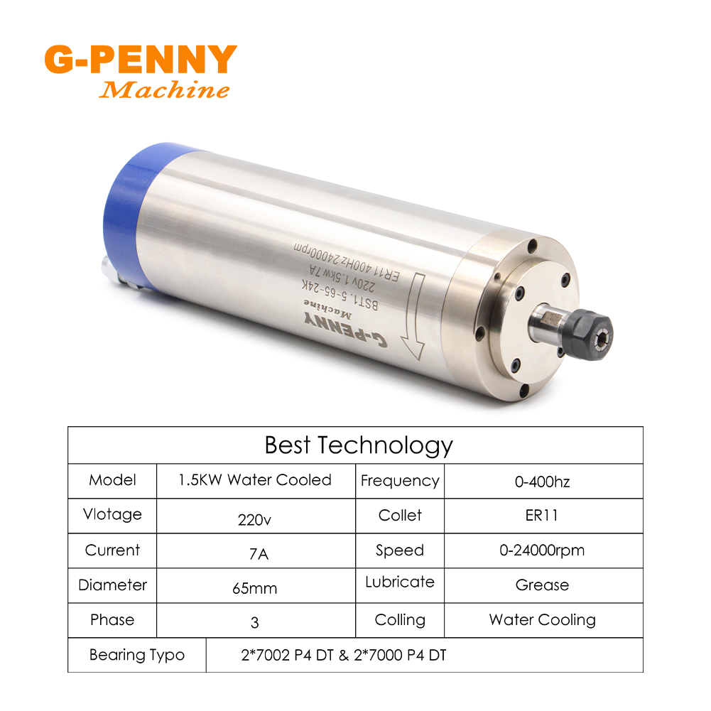 G-PENNY 1.5KW ER11 65mm Waterg - Water Cooled Spindle recensie en prijs