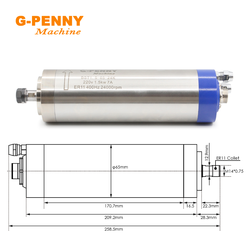 G-PENNY 1.5KW ER11 65mm Waterg - Water Cooled Spindle recensie en prijs