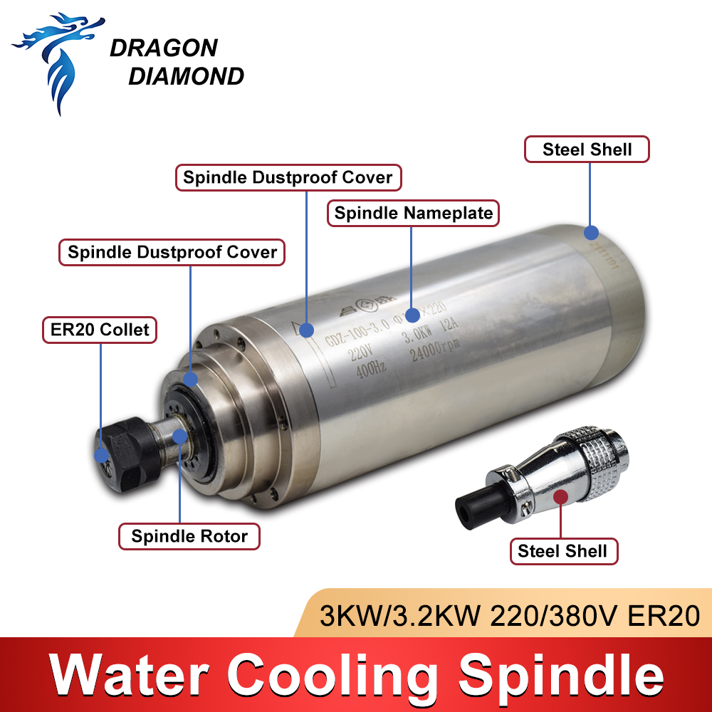 3KW Waterkoeling Gekoelde Spin - Water Cooled Spindle recensie en prijs