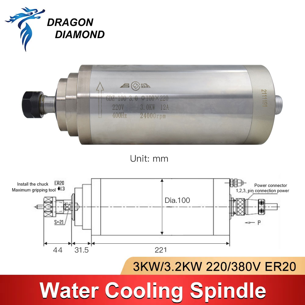 3KW Waterkoeling Gekoelde Spin - Water Cooled Spindle recensie en prijs