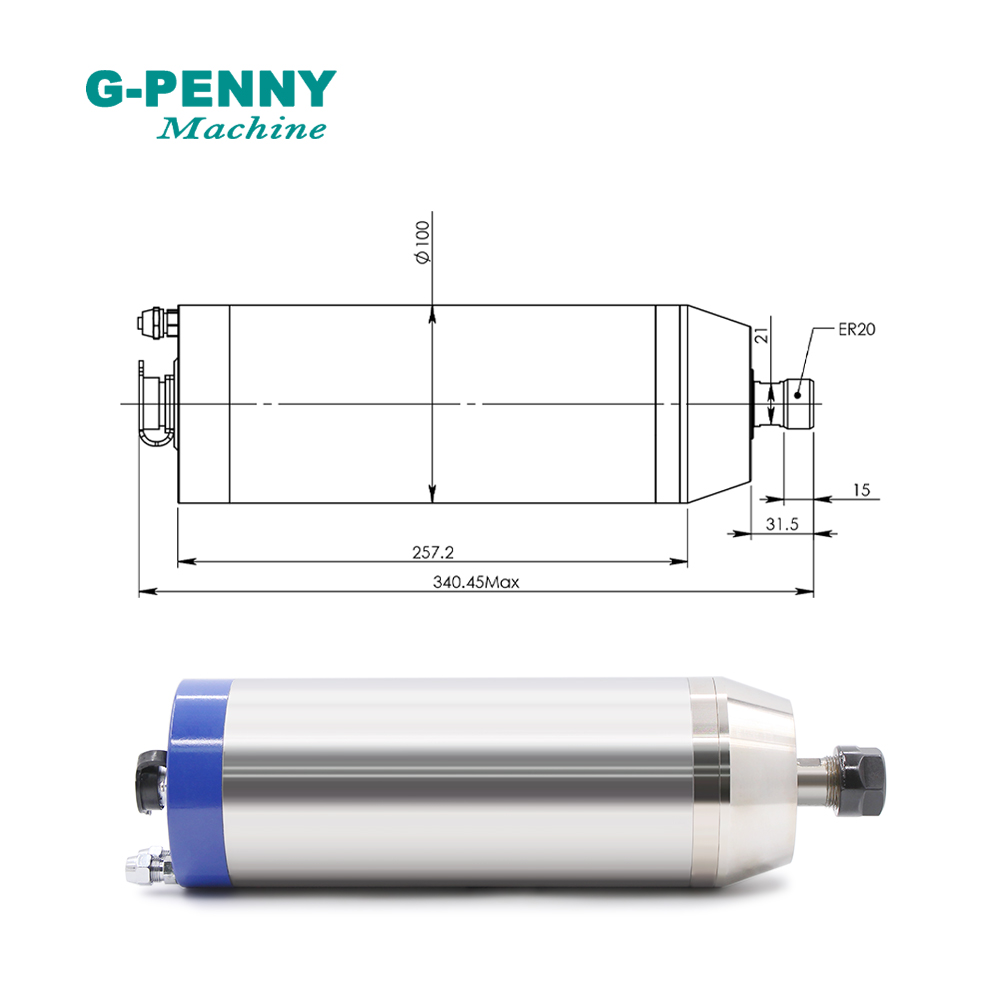 G-PENNY 3,7 kW ER20 metaalbewe - Water Cooled Spindle recensie en prijs
